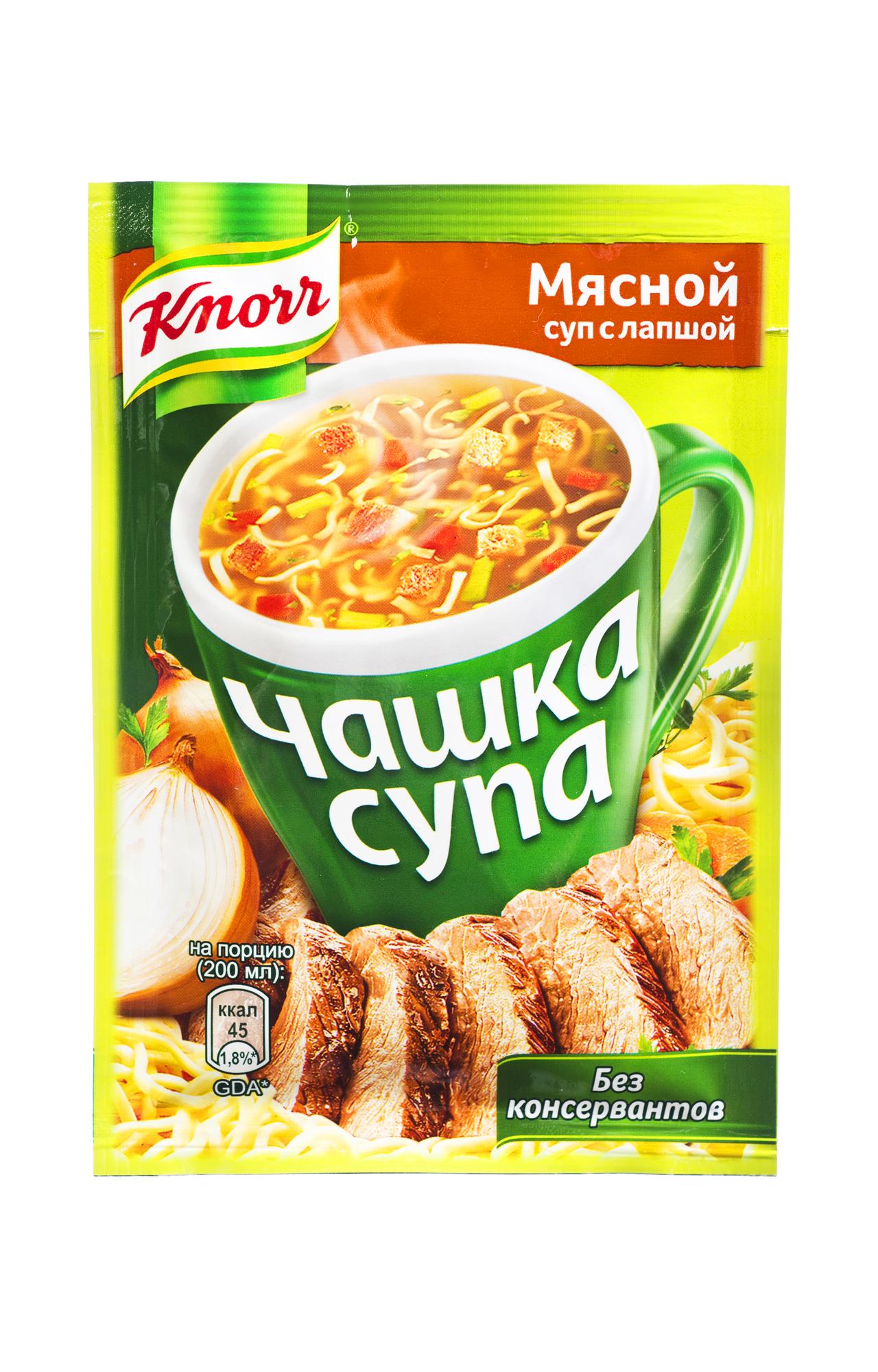 Чашка супа KNORR Мясной суп с лапшой 14 гр