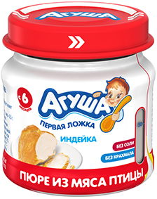 Пюре детское мясное ИНДЕЙКА с 6 мес АГУША ст/б 80гр Пюре детское мясное ИНДЕЙКА с 6 мес АГУША ст/б 80гр