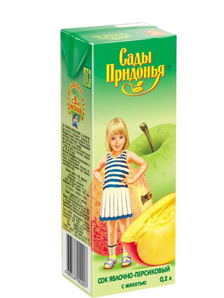 Д/п сок САДЫ ПРИДОНЬЯ яблоко/персик 200мл Д/п сок САДЫ ПРИДОНЬЯ яблоко/персик 200мл