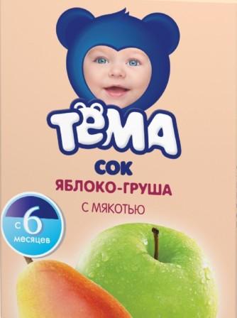 Сок ТЕМА яблоко груша с мякотью 200мл Сок ТЕМА яблоко груша с мякотью 200мл