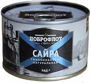 Сайра натуральная ДОБРОФЛОТ ж/б 245г Сайра натуральная ДОБРОФЛОТ ж/б 245г