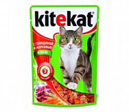 Мокрый корм для кошек с говядиной и морковью в желе KITEKAT, 85г Мокрый корм для кошек с говядиной и морковью в желе KITEKAT, 85г