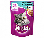 Корм для кошек WHISKAS желе с кроликом с овощами, 85г Корм для кошек WHISKAS желе с кроликом с овощами, 85г